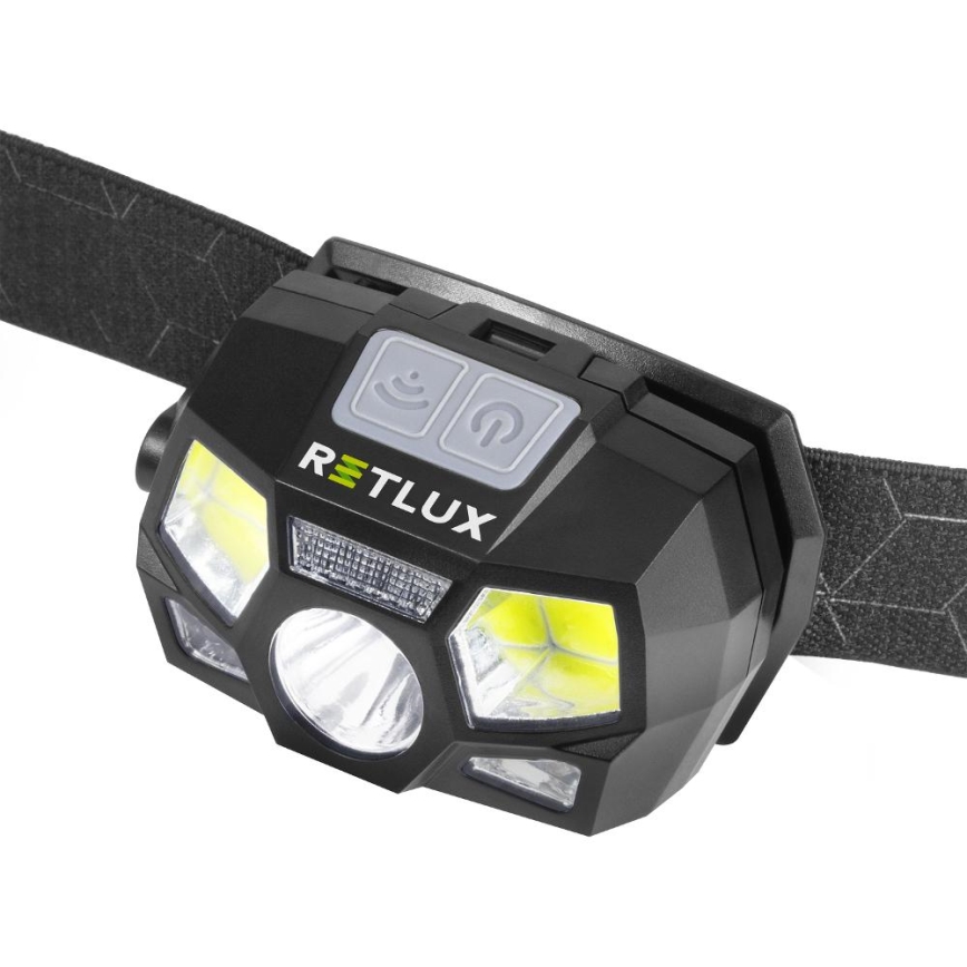 LED nabíjacia čelovka so senzorom LED/3W/900 mAh IP44 čierna