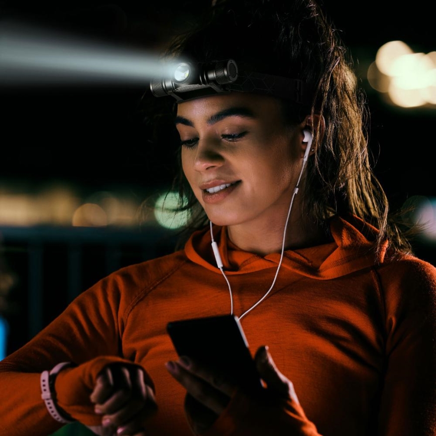 LED Nabíjacia hliníková čelovka LED/2600 mAh IP66