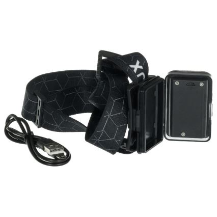 LED Nabíjacia čelovka LED/3W/1200 mAh IP67 čierna