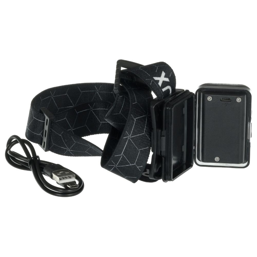 LED Nabíjacia čelovka LED/3W/1200 mAh IP67 čierna