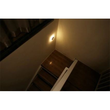 LED Orientačné svietidlo so senzorom LED/0,45W/3xAAA 3000K biela