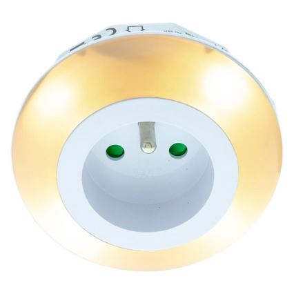 LED Orientačné svietidlo so súmrakovým senzorom a zásuvkou LED/0,6W/230V