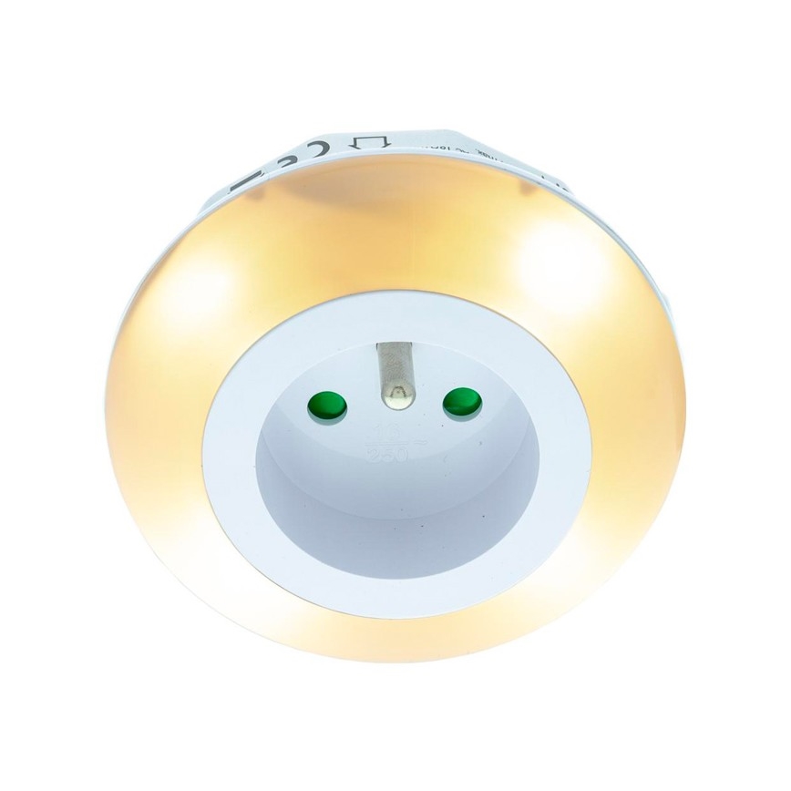LED Orientačné svietidlo so súmrakovým senzorom a zásuvkou LED/0,6W/230V
