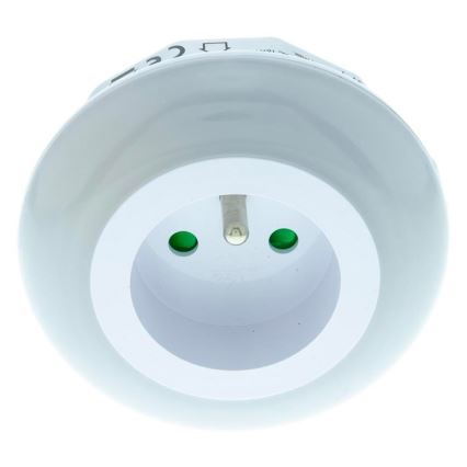 LED Orientačné svietidlo so súmrakovým senzorom a zásuvkou LED/0,6W/230V