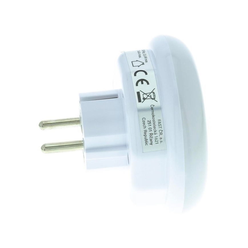 LED Orientačné svietidlo so súmrakovým senzorom a zásuvkou LED/0,6W/230V