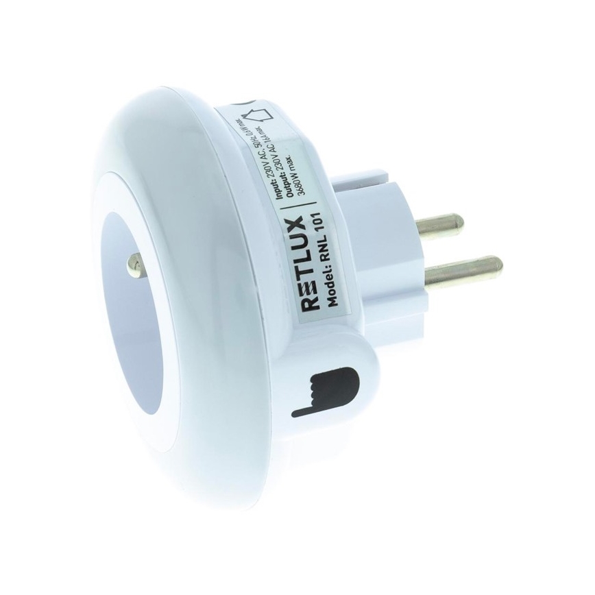 LED Orientačné svietidlo so súmrakovým senzorom a zásuvkou LED/0,6W/230V