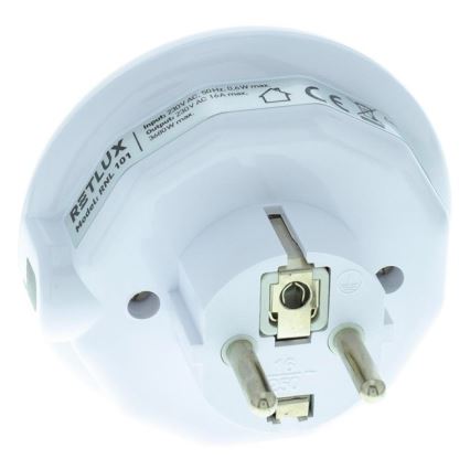 LED Orientačné svietidlo so súmrakovým senzorom a zásuvkou LED/0,6W/230V