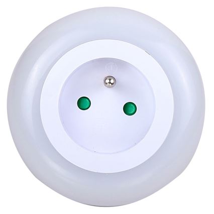 LED Orientačné svietidlo so súmrakovým senzorom a zásuvkou LED/0,6W/230V
