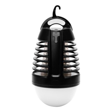 Retlux - LED Prenosná nabíjateľná lampa s lapačom hmyzu LED/5W/1800 mAh IP44 čierna