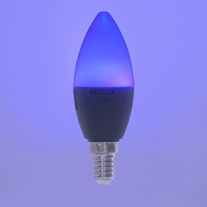 LED RGBW Stmievateľná žiarovka C37 E14/4,5W/230V 2700-6500K Wi-Fi Tuya