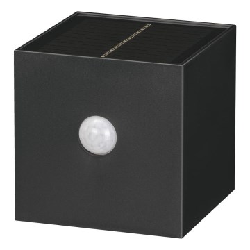 Retlux - LED solárne nástenné svietidlo s pohybovým senzorom LED/1W/3,7V 1200 mAh IP44 čierna