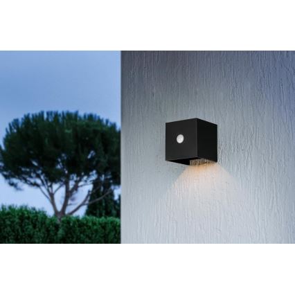 Retlux - LED solárne nástenné svietidlo s pohybovým senzorom LED/1W/3,7V 1200 mAh IP44 čierna