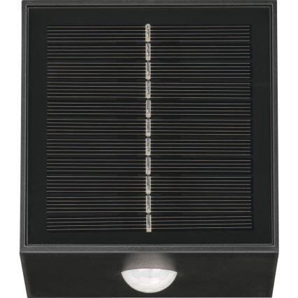 Retlux - LED solárne nástenné svietidlo s pohybovým senzorom LED/1W/3,7V 1200 mAh IP44 čierna