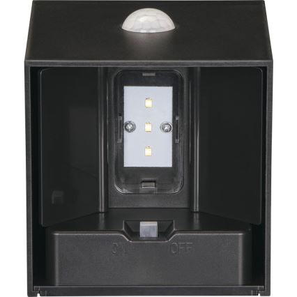 Retlux - LED solárne nástenné svietidlo s pohybovým senzorom LED/1W/3,7V 1200 mAh IP44 čierna