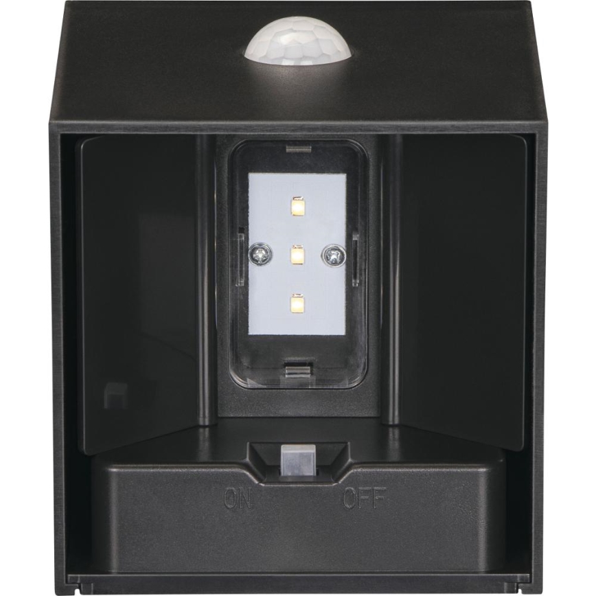 Retlux - LED solárne nástenné svietidlo s pohybovým senzorom LED/1W/3,7V 1200 mAh IP44 čierna