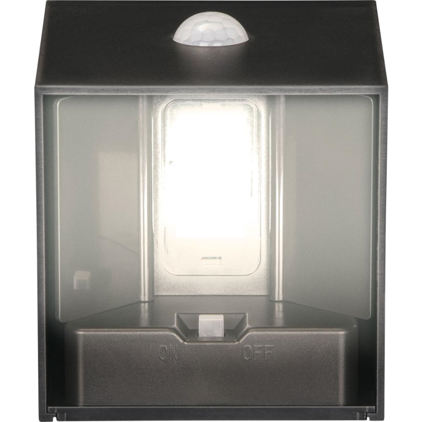 Retlux - LED solárne nástenné svietidlo s pohybovým senzorom LED/1W/3,7V 1200 mAh IP44 čierna
