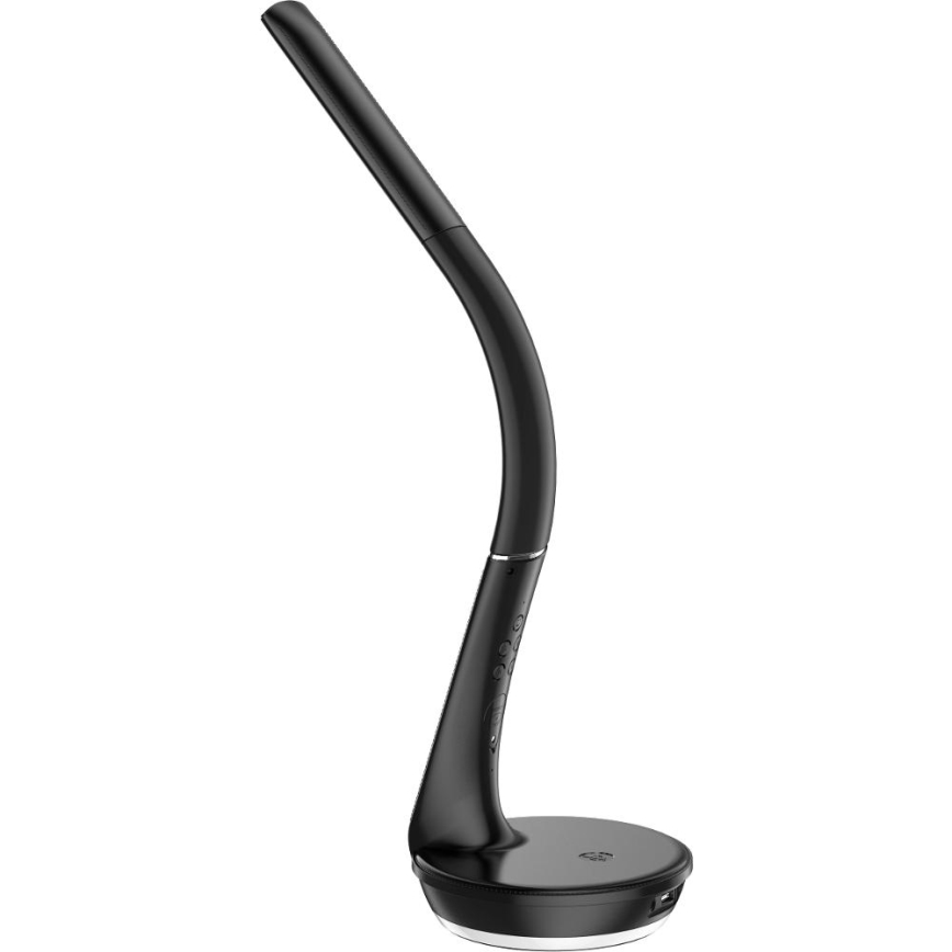 LED Stmievateľná stolná lampa s bezdrôtovým nabíjaním Qi 5W a displejom LED/6W/230V 3000/4000/6000K čierna