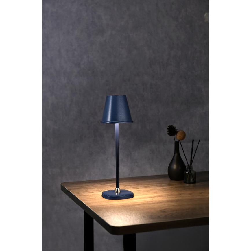 LED Stmievateľná nabíjacia stolná lampa LED/3W/1800 mAh tmavomodrá