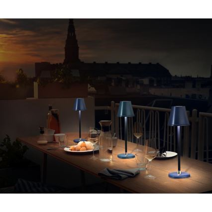 LED Stmievateľná nabíjacia stolná lampa LED/3W/1800 mAh tmavomodrá