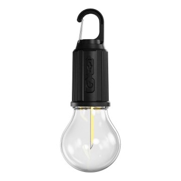Retlux - LED Stmievateľná nabíjateľná baterka LED/0,3W/USB 400 mAh IP44 čierna