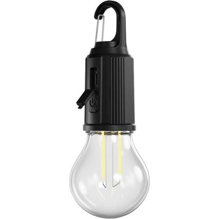 Retlux - LED Stmievateľná nabíjateľná baterka LED/0,3W/USB 400 mAh IP44 čierna