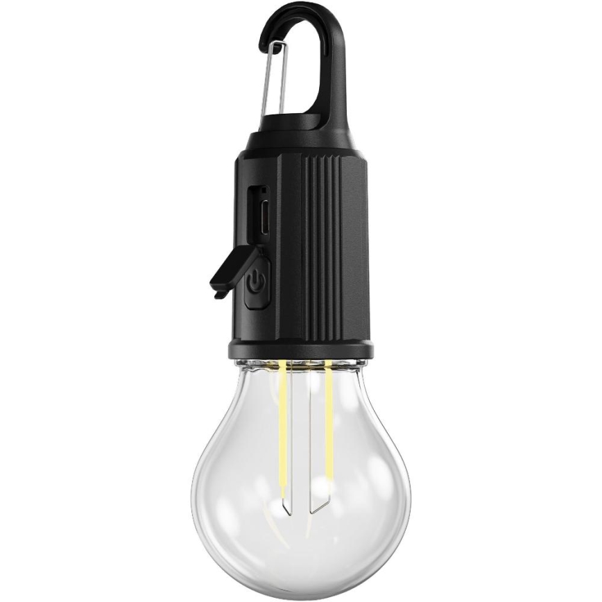Retlux - LED Stmievateľná nabíjateľná baterka LED/0,3W/USB 400 mAh IP44 čierna