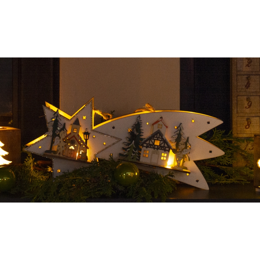 LED Vianočná dekorácia LED/2xAA kométa