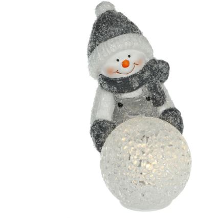 LED Vianočná dekorácia LED/2xLR44/teplá biela snehuliak s guľou