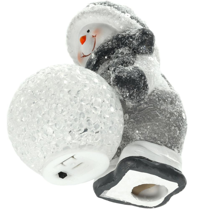 LED Vianočná dekorácia LED/2xLR44/teplá biela snehuliak s guľou