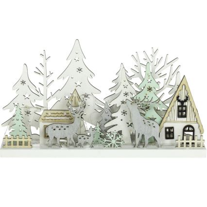 LED Vianočná dekorácia LED/3xAAA/teplá biela les