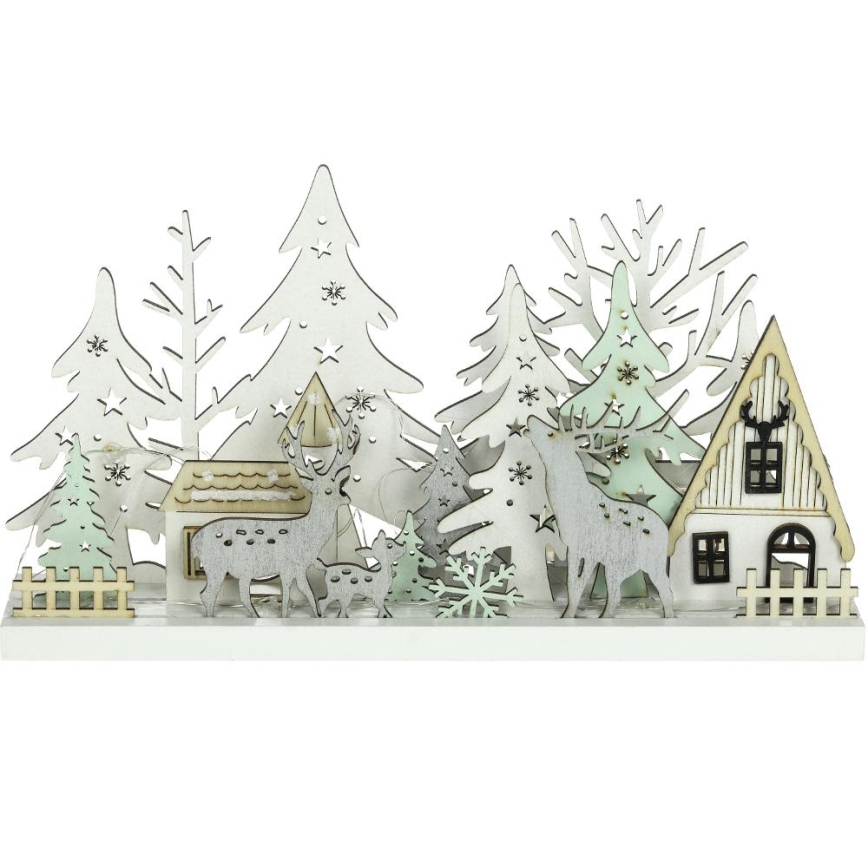 LED Vianočná dekorácia LED/3xAAA/teplá biela les