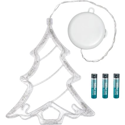 LED Vianočná dekorácia LED/3xAAA/teplá biela stromček
