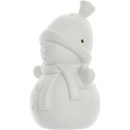 LED Vianočná porcelánová dekorácia LED/3xLR44 snehuliak