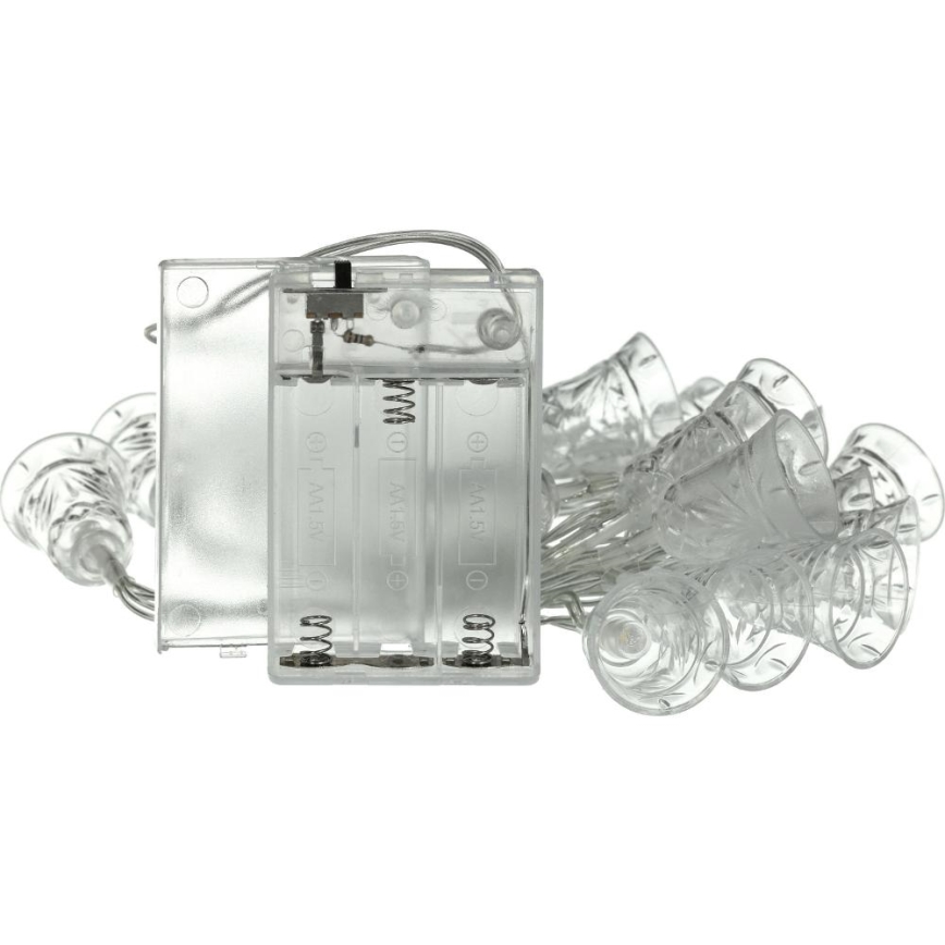 LED Vianočná reťaz 20xLED/3xAA/teplá biela 2,2m zvončeky