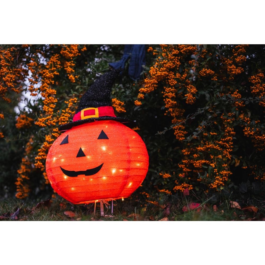LED Vonkajší dekorácia HALLOWEEN LED/3xAA/teplá biela IP44 tekvica