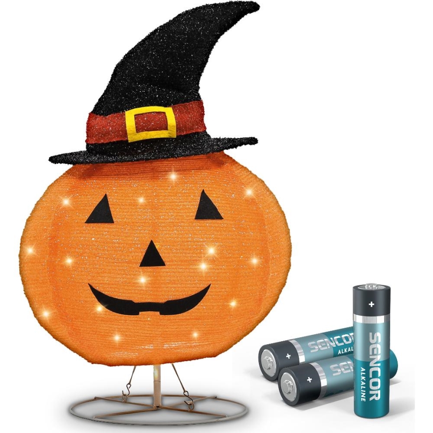 LED Vonkajší dekorácia HALLOWEEN LED/3xAA/teplá biela IP44 tekvica
