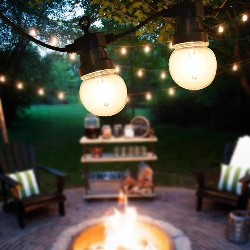 LED Vonkajší dekoratívny reťazec GIRLANDA G45 10xE27/230V 8m IP44 teplá biela