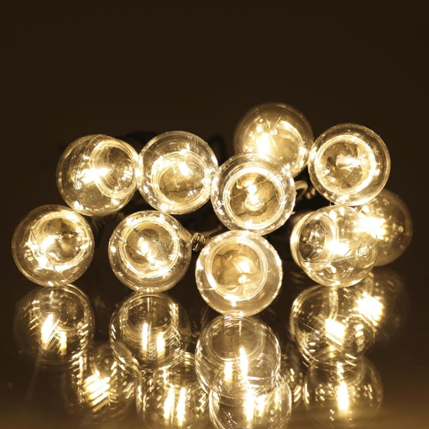 LED Vonkajší dekoratívny reťazec GIRLANDA G45 10xE27/230V 8m IP44 teplá biela