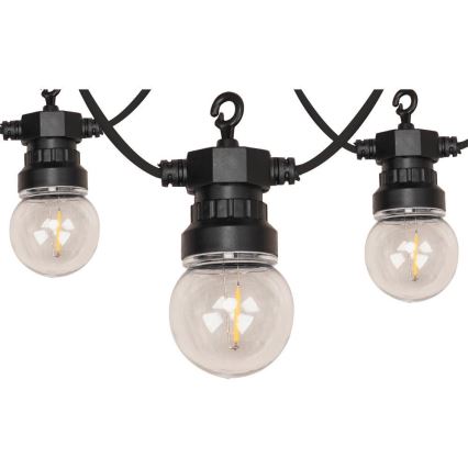 LED vonkajšia dekoratívna svetelná reťaz GIRLANDA G45 10xE27/230V 8 m IP44 teplá biela