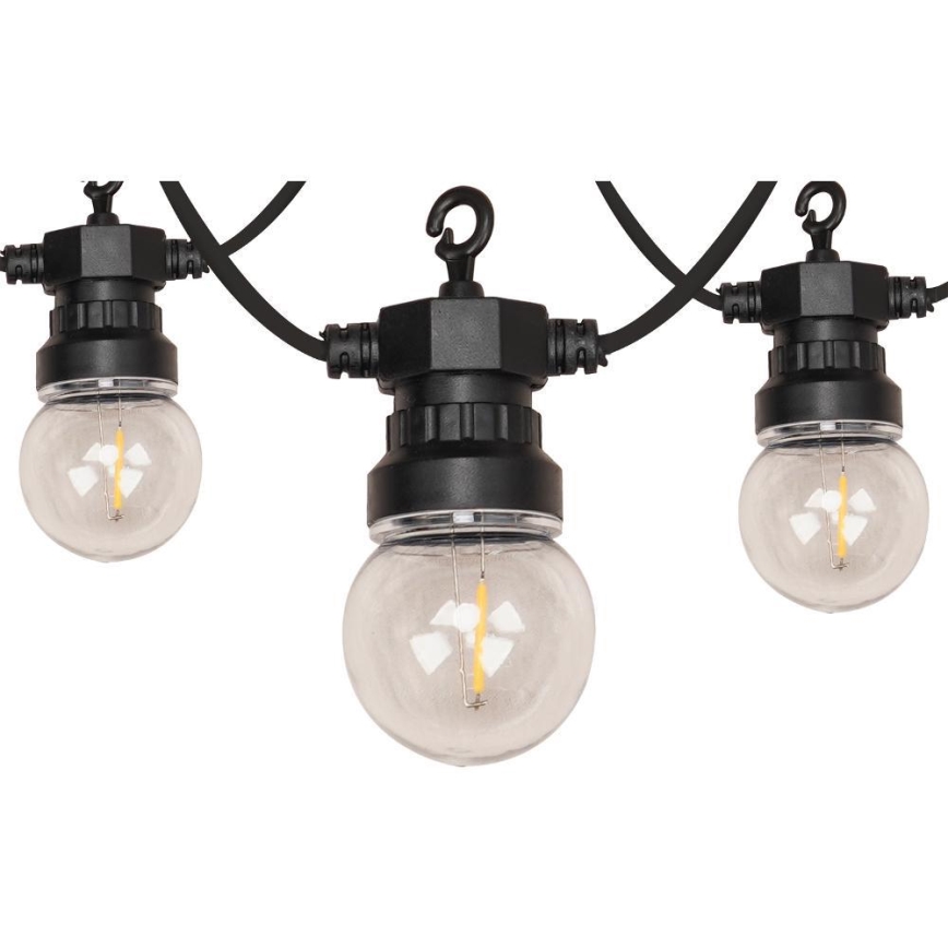 LED Vonkajšia dekoratívna reťaz GIRLANDA G45 10xE27/230V 8m IP44 teplá biela