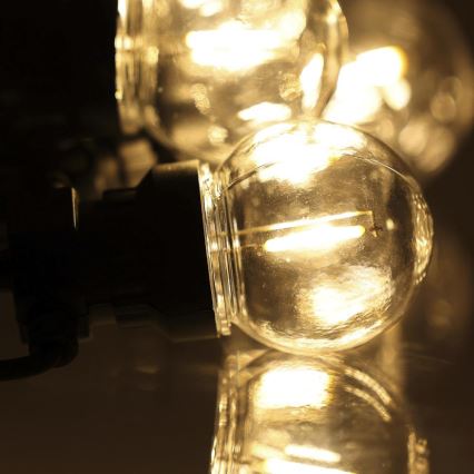 LED Vonkajšia dekoratívna reťaz GIRLANDA G45 10xE27/230V 8m IP44 teplá biela