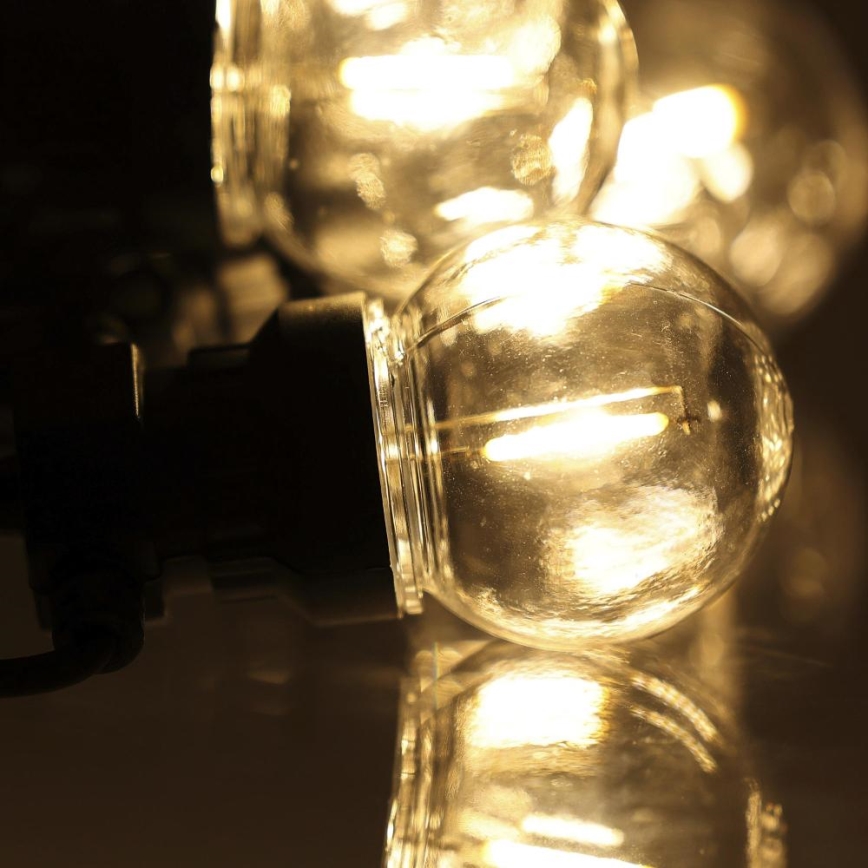 LED Vonkajšia dekoratívna reťaz GIRLANDA G45 10xE27/230V 8m IP44 teplá biela
