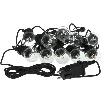 LED Vonkajšia dekoratívna reťaz GIRLANDA G45 10xE27/230V 8m IP44 teplá biela