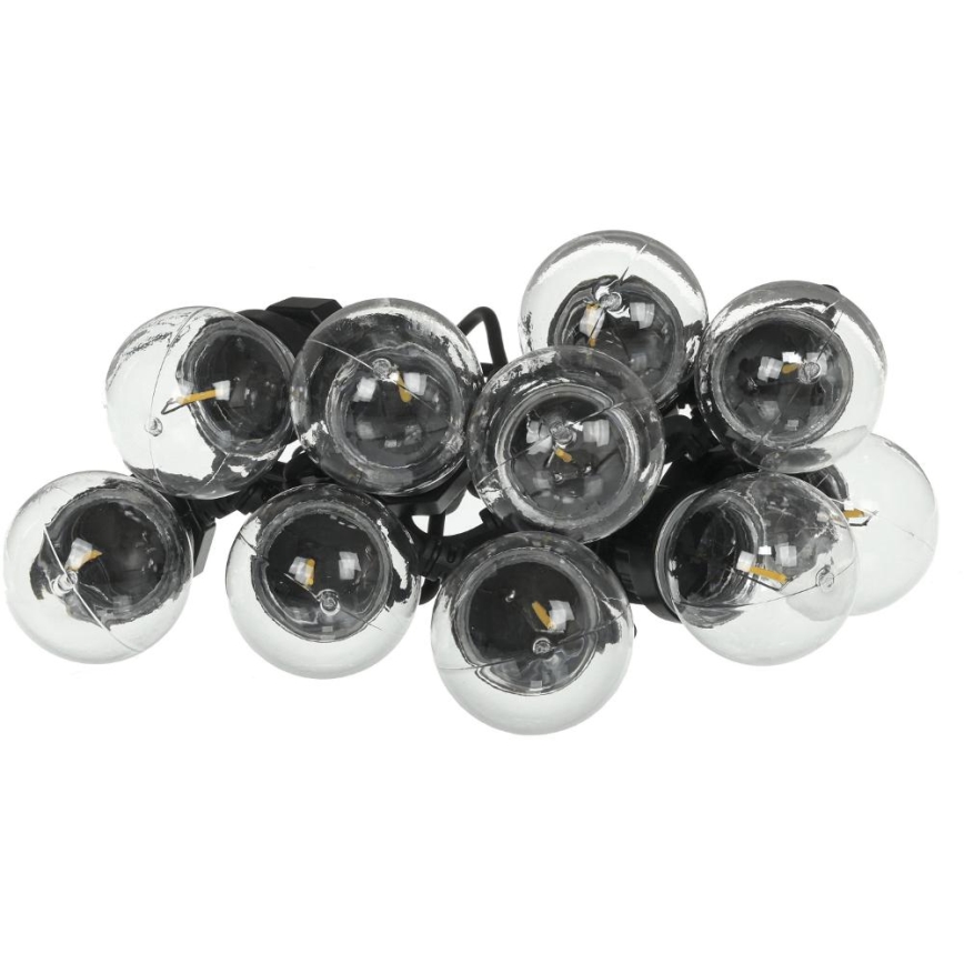 LED Vonkajšia dekoratívna reťaz GIRLANDA G45 10xE27/230V 8m IP44 teplá biela