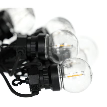 LED Vonkajšia dekoratívna reťaz GIRLANDA G45 10xE27/230V 8m IP44 teplá biela