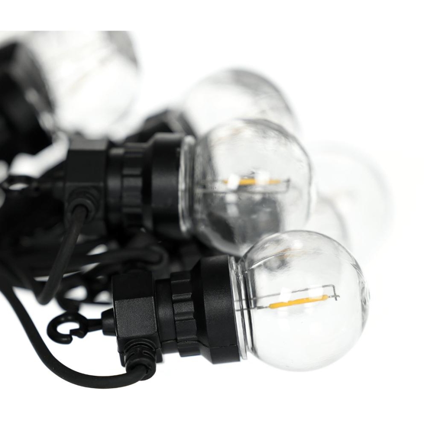 LED Vonkajšia dekoratívna reťaz GIRLANDA G45 10xE27/230V 8m IP44 teplá biela