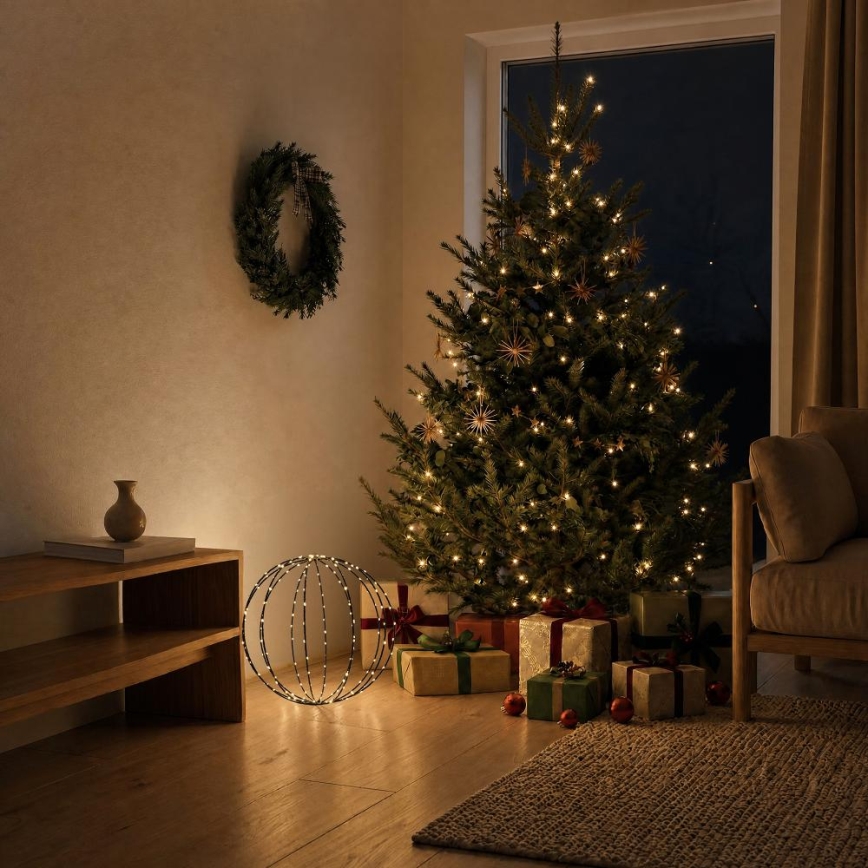 LED vonkajšia vianočná dekorácia LED/2,1W/230V priemer 40 cm IP44 teplá biela