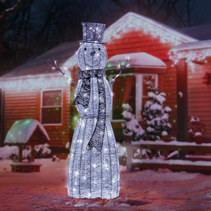 LED Vonkajšia vianočná dekorácia LED/3,6W/230V/studená biela 124 cm IP44 snehuliak
