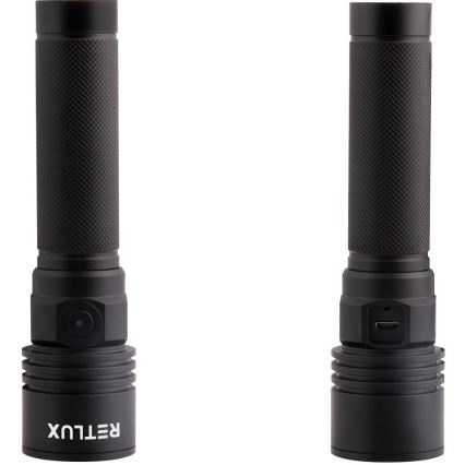 Nabíjacia hliníková LED baterka 3W/2000 mAh IPX4 čierna