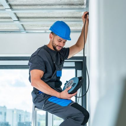 Retlux - Predlžovací kábel na bubne 3Z Typ E 10 m modrá/čierna